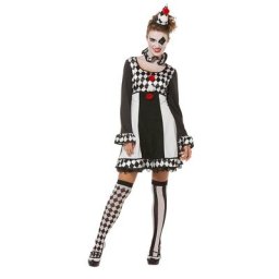 Robe ""Pierrot"" pour femmes, noir/blanc