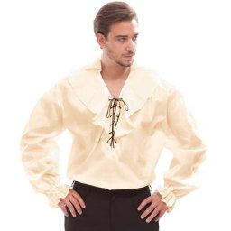 Chemise à volants pour hommes, beige