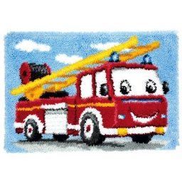 Tapis au point noué ""pompiers"", 70 x 45 cm