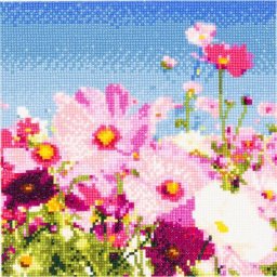 Kit broderie diamant ""fleurs"", 25 x 25 cm
