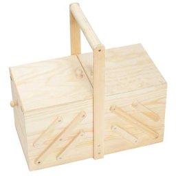 Boîte à couture en bois, 35 x 18 x 18 cm