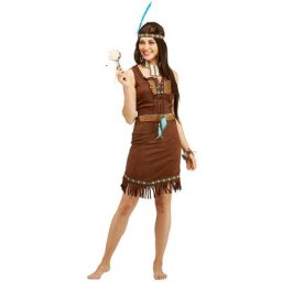 Déguisement robe d'indienne, marron/turquoise