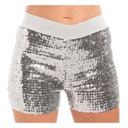 Mini-short à paillettes, argenté