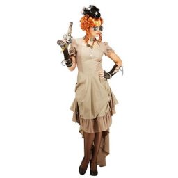 Robe Steampunk ""lorette"" pour femmes, taupe