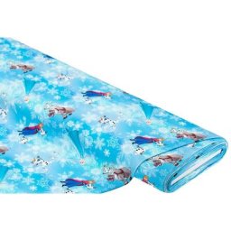 Tissu jersey en coton ""Frozen"", bleu multicolore