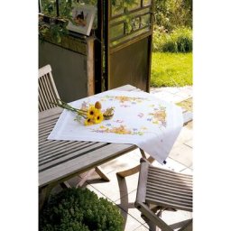 Nappe à broder ""lapins au printemps