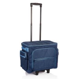 Prym Valise à roulettes pour machine à coudre, bleu jeans, dim. : 44 x 22 x 36 cm