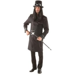 Manteau Steampunk pour hommes, noir