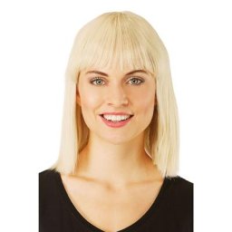 Perruque « coupe au carré avec frange », blond