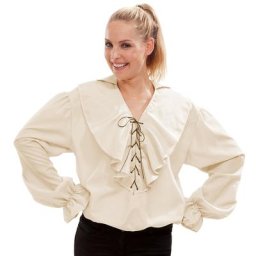 Chemisier à volants pour femmes, beige