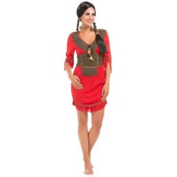 buttinette Robe d'Amérindienne ""Manitoba"" pour femmes, marron/rouge