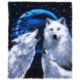 Tapis au point noué ""loups"", 66 x 83 cm