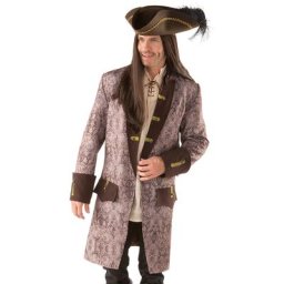 Manteau de pirate à ornements, marron/multicolore