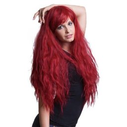 Perruque cheveux longs ""volume"", résistante à la chaleur, rouge