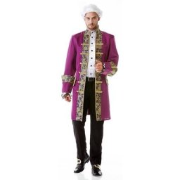 buttinette Veste en brocart pour hommes, violet/doré
