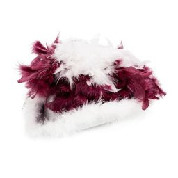 Chapeau de majorette avec plumes, pour enfants, bordeaux/blanc