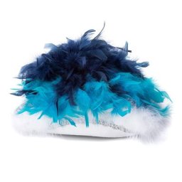 Chapeau de majorette avec plumes, pour enfants, turquoise/bleu