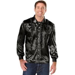 Chemise ""froufrou"" homme, noir