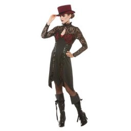 Robe ""Vampirella"" pour femmes, noir/rouge foncé