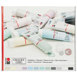 Marabu Chalky Chic Set de peintures à la craie, 12x 100 ml