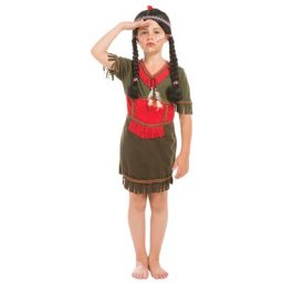 buttinette Robe d'Amérindienne ""petite plume"" pour enfants, marron/rouge