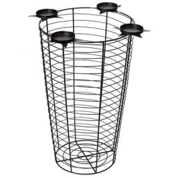 Corbeille en métal avec portes-bougies, 60 cm