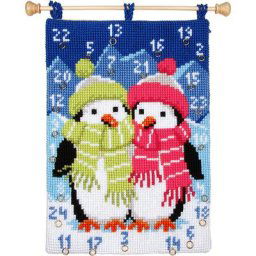 Calendrier de l'Avent à broder ""pingouins