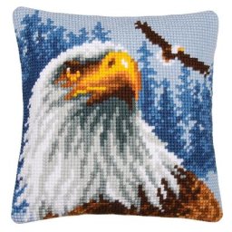Devant de coussin à broder au point de croix ""aigle