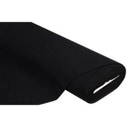 Tissu laine bouillie ""Tim"", noir