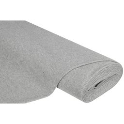 Tissu laine bouillie ""Tim"", gris clair mélangé