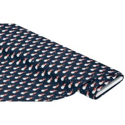 Albstoffe Tissu jersey ""ProtectMe Bonhomme de neige"", bleu/multicolore