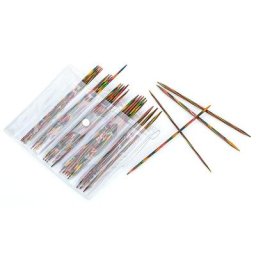 KnitPro Set d'aiguilles double pointes ""symphonie"", bois de bouleau, épaisseurs : 2 - 4
