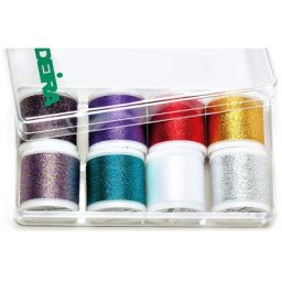 MADEIRA Set de fils à broder métallisés ""multicolores"", contenu : 8 bobines