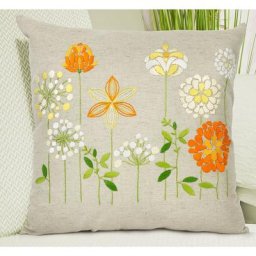 Housse de coussin à broder ""fleurs des champs