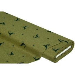 Feutrine d'ameublement ""cerf"", vert mousse