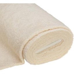 Tissu imitation fourrure en coton, blanc cassé
