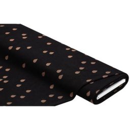 Albstoffe Tissu maille jacquard biologique ""Glam Drops"", noir/cuivre