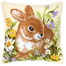 Devant de coussin à broder ""petit lapin
