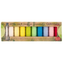 Gütermann Fils à coudre universels rPET ""tons pastel"", recyclé, 10x 100 m