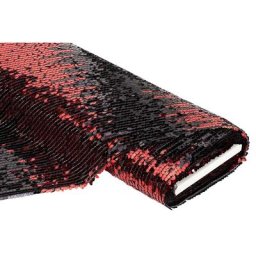 Tissu à paillettes ""pluie d'or"", rouge/noir