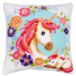 Devant de coussin à broder ""licorne