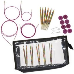 Knit Pro Set de 8 aiguilles circulaires ""Symfonie"", bois de bouleau, n° 3,5–8