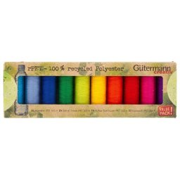 Gütermann Fils à coudre universels rPET ""arc en ciel"", recyclé, 10x 100 m