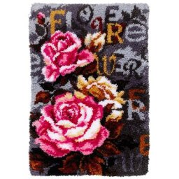 Tapis au point noué ""roses"", 50 x 74,5 cm