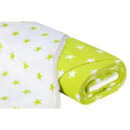 Tissu éponge jacquard ""étoiles"", vert pomme/blanc