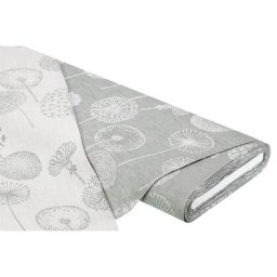 Tissu jacquard lin-coton, ""pissenlit"", vert