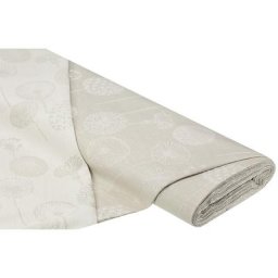 Tissu jacquard lin-coton, ""pissenlit"", lin/écru