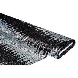 Tissu à paillettes ""pluie d'or"", noir/argent