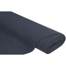 Tissu laine bouillie ""Tim"", bleu foncé mélangé