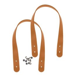 Anses de sac « Miyako », camel, en cuir véritable, longueur : 50 cm